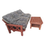 FUTON CAMA DE 3 CUERPOS CON COLCHON EN CUERO ECOLOGICO